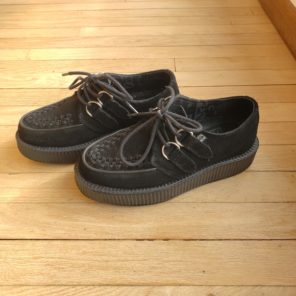 TUK Black Suede Viva Low Creeper Size W6 - Picture 2 of 7